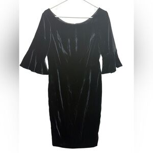 Boden Aubrey Black Velvet Flounce Dress. Size 4P